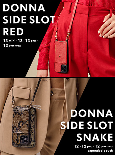 DONNA SIDE SLOT RED / SNAKE iPhone13 series・iPhone 13 mini・iPhone 13・iPhone 13　Pro・iPhone 13　Pro Max