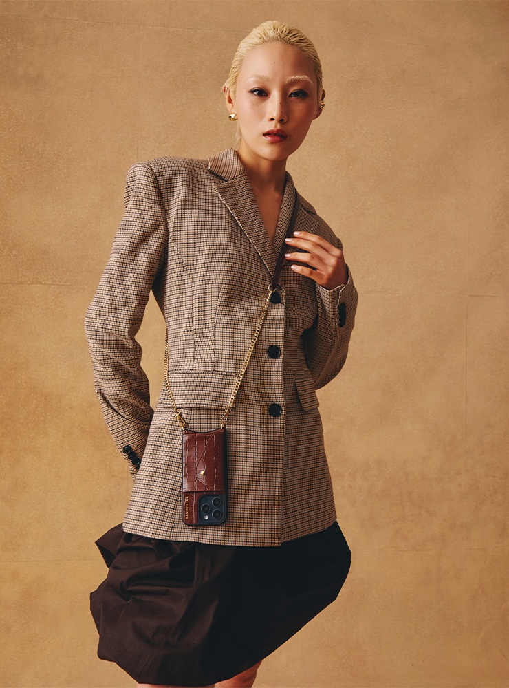 New Item / VIVIAN SIDE SLOT CROC BROWN