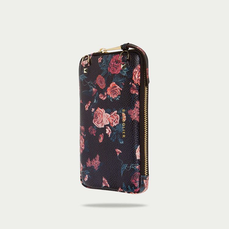 EXPANDED BLACK FLORAL POUCH エキスパンデッド ブラック フローラル ポーチ