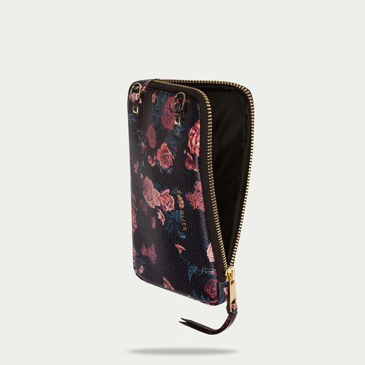 EXPANDED BLACK FLORAL POUCH エキスパンデッド ブラック フローラル 