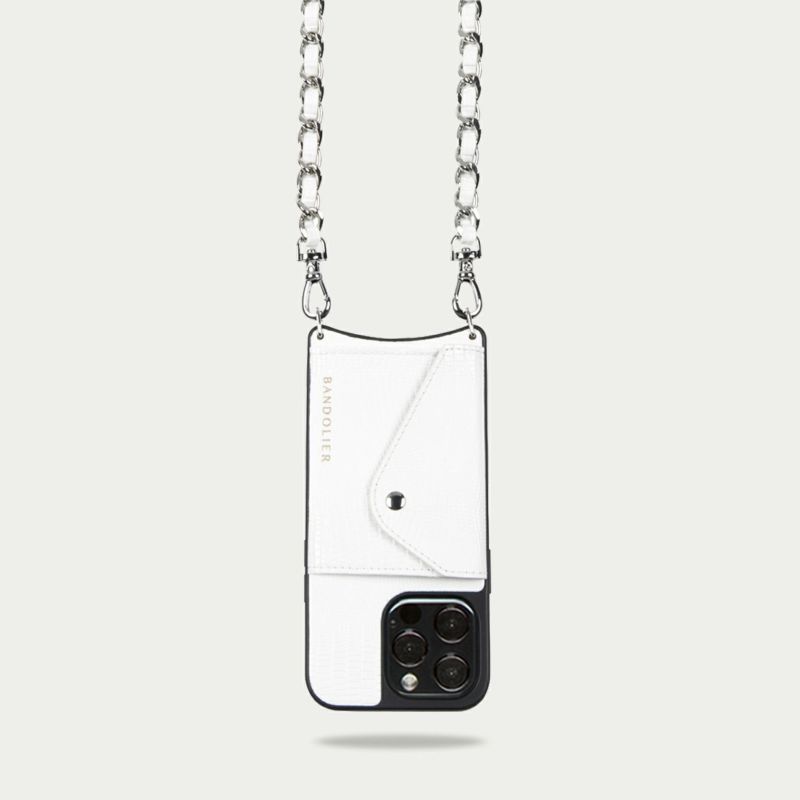【iPhone 13 Pro Max】 PAIGE SIDE SLOT LIZARD WHITE ペイジ サイドスロット リザードホワイト