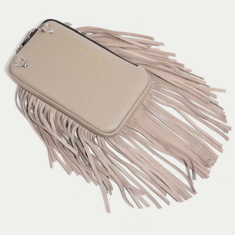 EXPANDED FRINGE POUCH GREIGE エキスパンデット フリンジ ポーチ