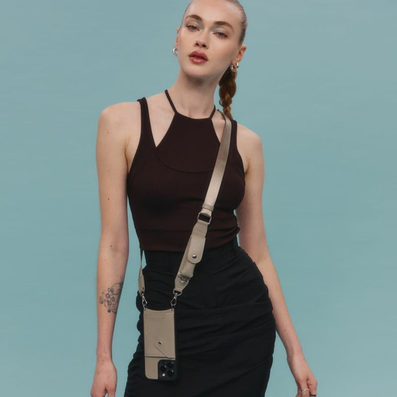 Bandolier★LANA クロスボディ リップスティック ストラップ★ LANA LIPSTICK STRAP GREIGE ラナ リップスティックストラップ