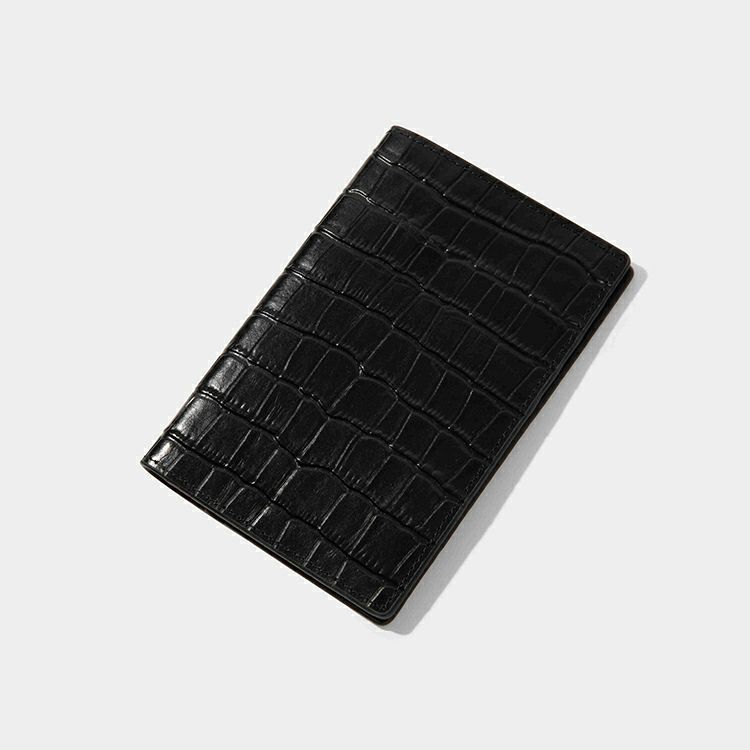 PASSPORT HOLDER CROC BLACK パスポート ホルダー クロック ブラック