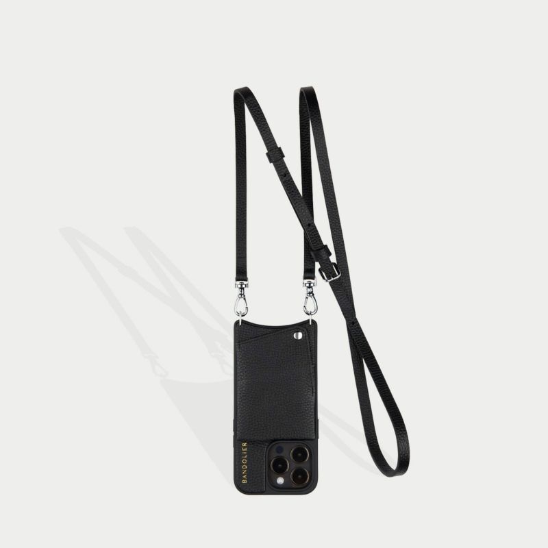BANDOLIER  EMMA SILVER エマ シルバー　iPhone11 Emma Pebble Leather Bandolier Greige/ Silver