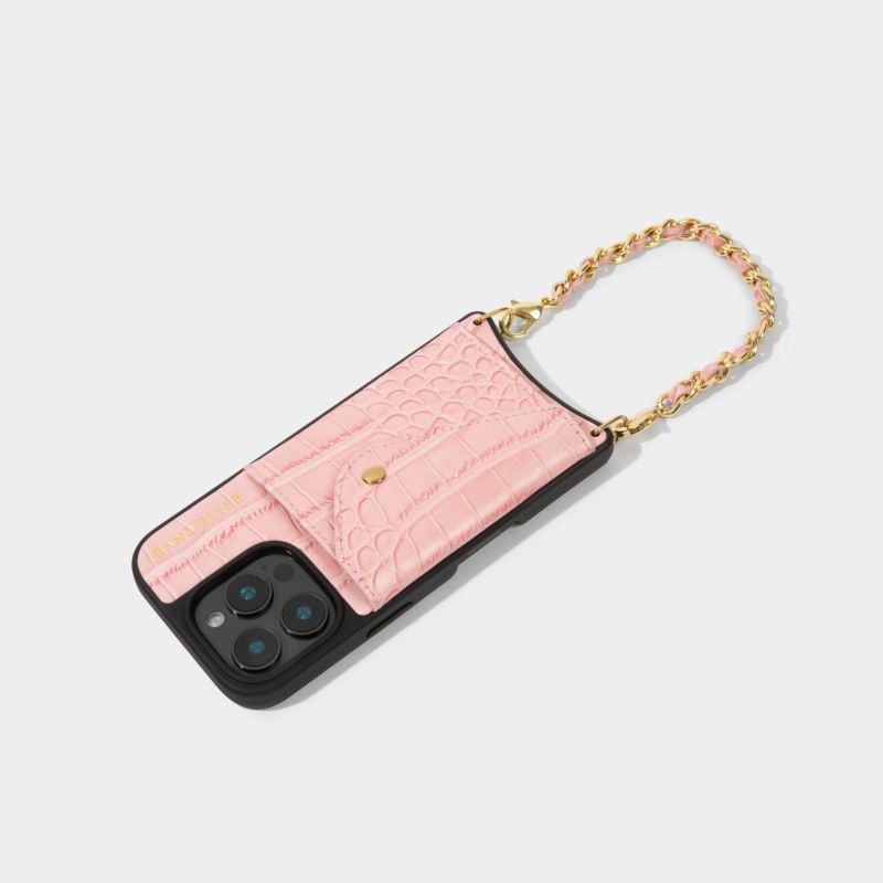 ◆Bandolier◆リリー クロスボディ セット iphoneケース 送料込 15 Series】LILY CROC PINK BANDOLET SET リリー クロックピンク