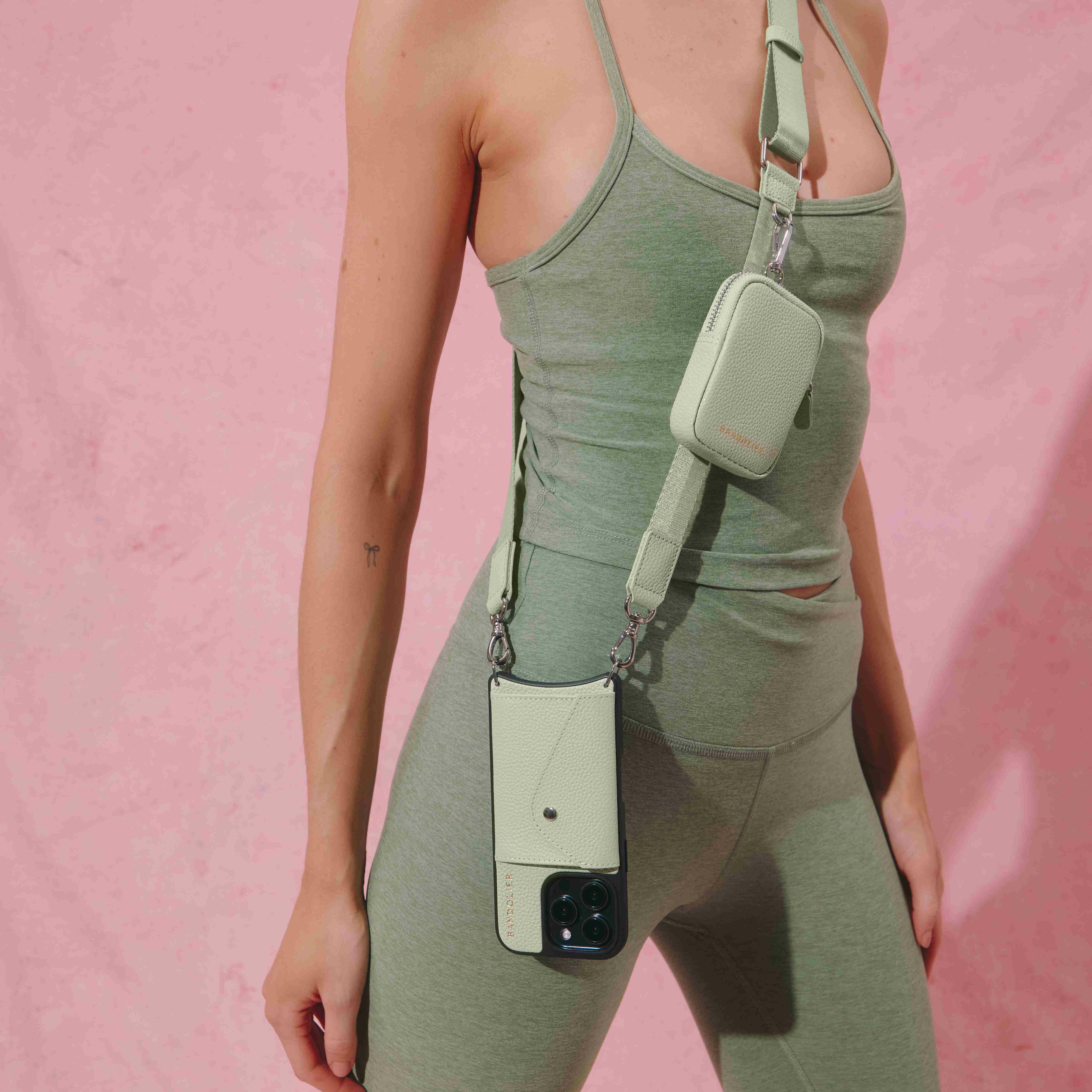 KEY ZIP POUCH PASTEL GREEN キー ジップ ポーチ パステルグリーン