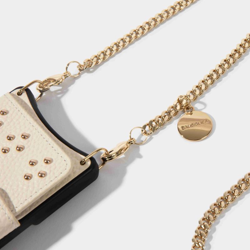 スマホアクセサリー BILLIE SIDE SLOT IVORY 15 Series】MONA STUDDED MAGSAFE IVORY モナ スタッズ
